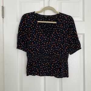 Madewell Floral Peplum Top